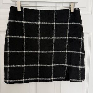 Altar'd State Black & White Windowpane Mini Skirt